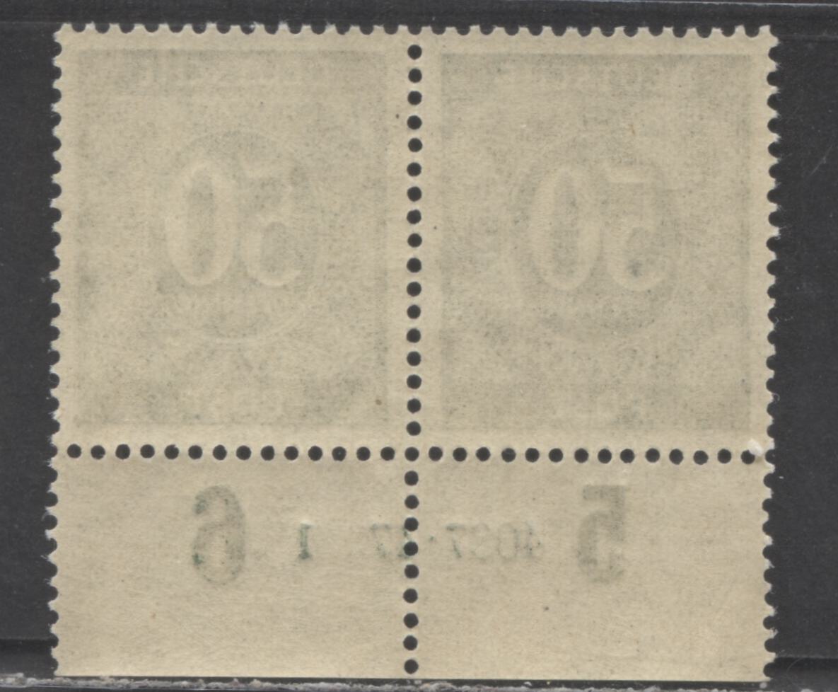 Lot 505 Germany Mi#932HAN (SC# 551) 50pf Deep Gray Green 1946 Numerals Issue, Plate 4087.47-1, A VFNH Plate Pair, Click on Listing to See ALL Pictures, Estimated Value $160