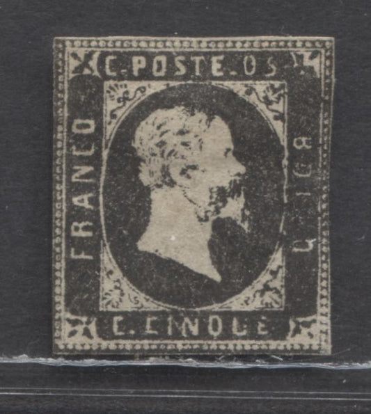 Lot 90 Sardinia - Itailian States SC#1a 1851 Victor Emmanuel II Issue, No Margins, But Sound And Rare, A Good Used Single, Click on Listing to See ALL Pictures, Estimated Value $100 USD