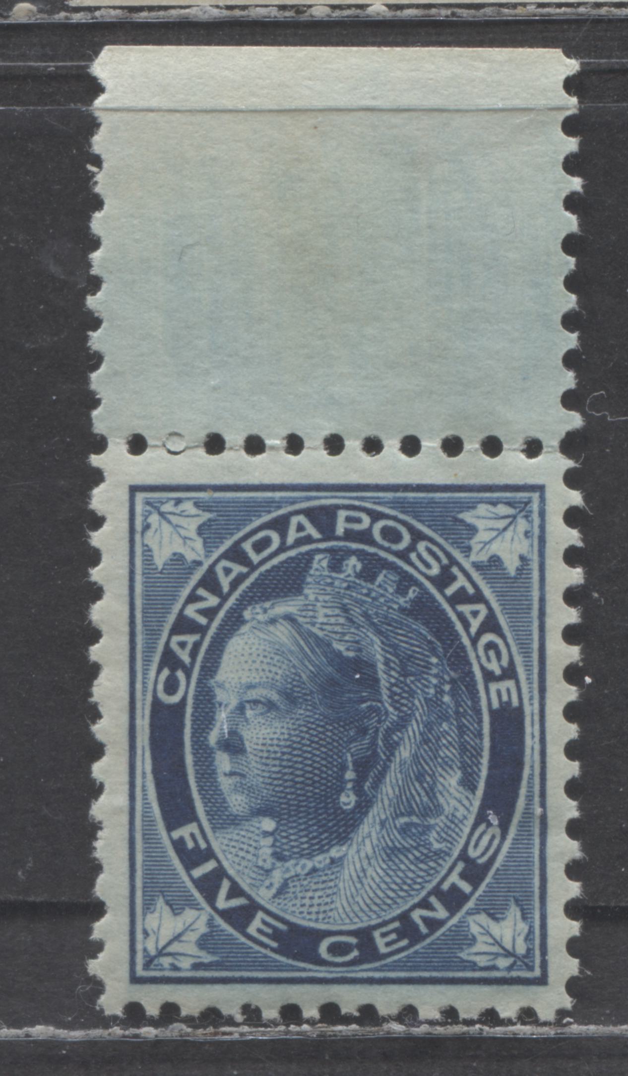 Lot 52 Canada #70 5c Dark Blue Queen Victoria, 1897-1898 Maple Leaf Issue, A VFNH Single With A Couple Of Natural Gum Bubbles In The Gum