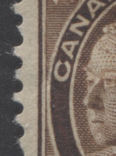 Lot 53 Canada #71 6c Brown Queen Victoria, 1897-1898 Maple Leaf Issue, A VFOG Single On Vertical Wove Paper With Heavy Hinge Remnant & Misplaced Entry In Upper Left Frameline