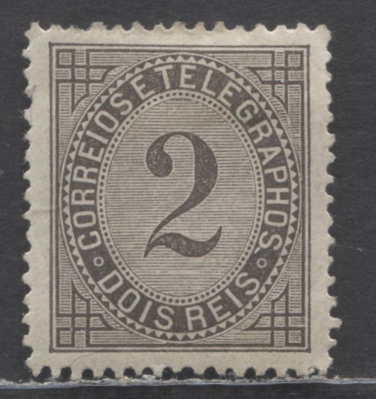 Lot 88 Portugal SC#57 2c Black 1882-1897 Numeral & King Luiz Issue, Surface Printed Issue, Perf 12.5, A VFOG Single,2022 Scott Classic Cat. $20