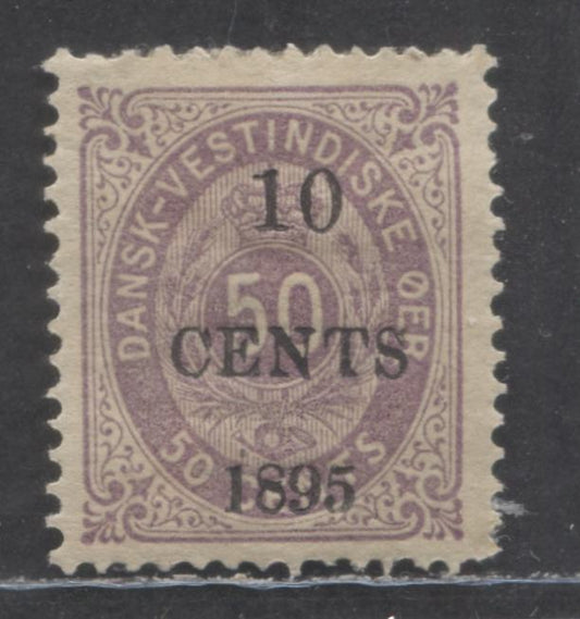 Lot 90 Danish West Indies SC#15 10c On 50c Violet 1896-1906 Arms Issue, A FOG Single, Click on Listing to See ALL Pictures, Estimated Value $22