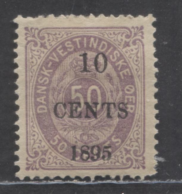 Lot 90 Danish West Indies SC#15 10c On 50c Violet 1896-1906 Arms Issue, A FOG Single, Click on Listing to See ALL Pictures, Estimated Value $22