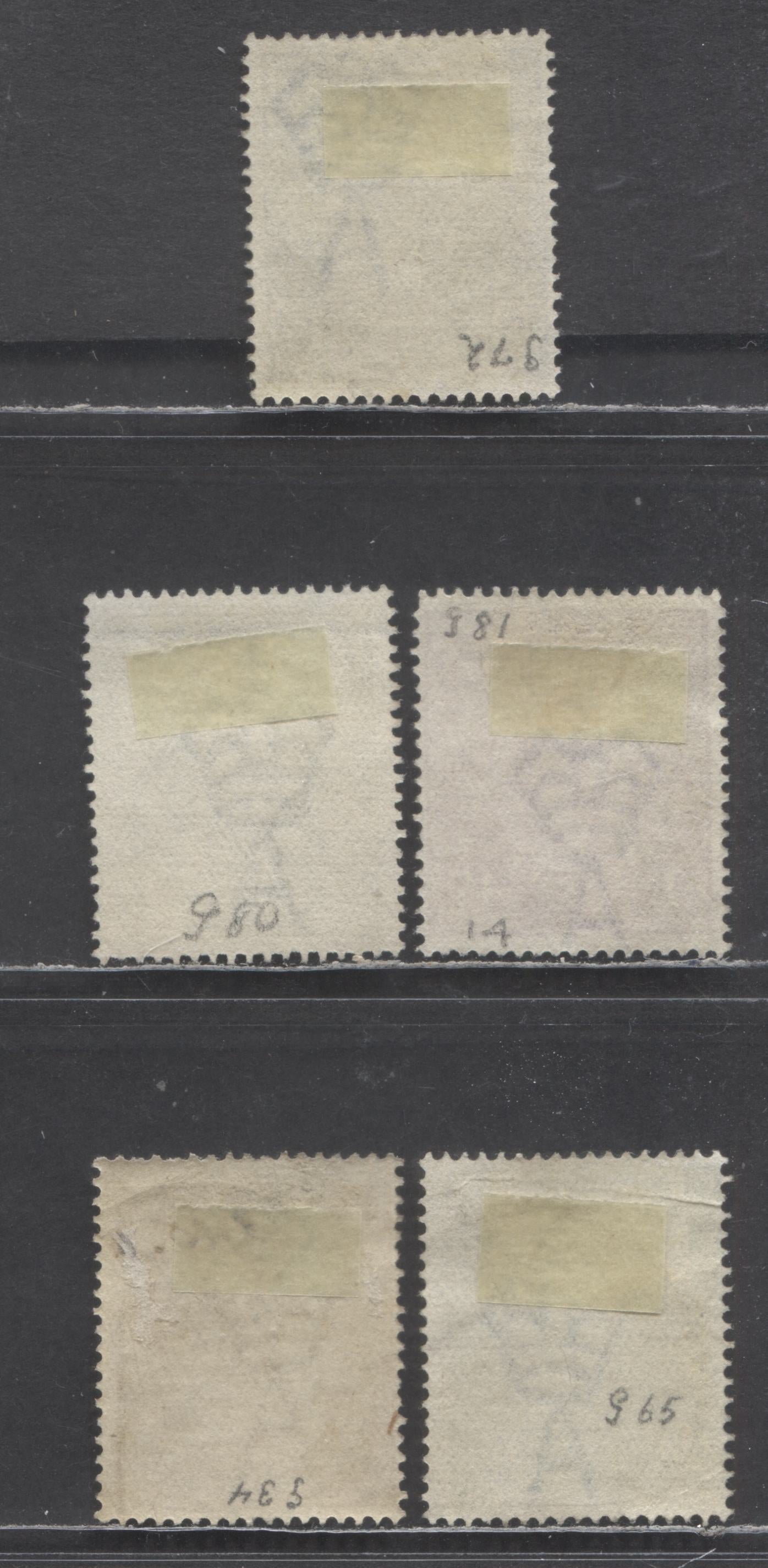 Lot 53 Australia SC#33-37 1914-1924 King George V Profile Head Issue, 5 Very Good/Fine & Fine/Very Fine Used Singles, Click on Listing to See ALL Pictures, Estimated Value $28