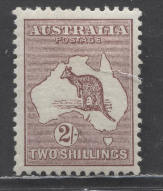 Lot 61 Australia SC#53 2/- Maroon 1915 Kangaroo & Map Issue, A VFOG Single, Click on Listing to See ALL Pictures, 2022 Scott Classic Cat. $70