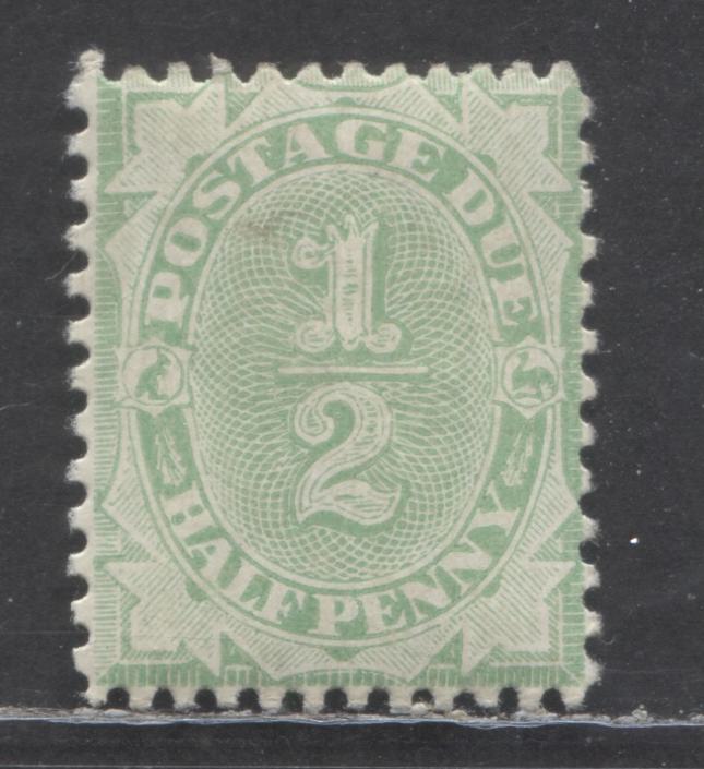 Lot 92 Australia SC#J9 1/2d Emerald 1902 Postage Dues, Perf 12x11, Crown & NSW Inverted Wmk, A VFOG Single, Click on Listing to See ALL Pictures, 2022 Scott Classic Cat. $22