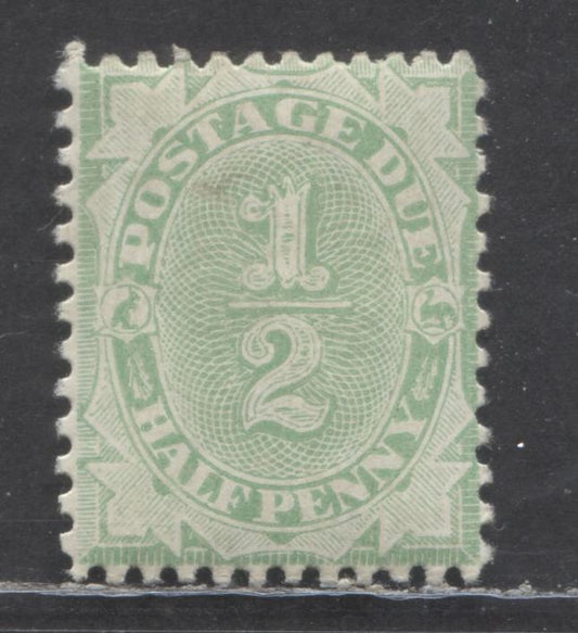 Lot 92 Australia SC#J9 1/2d Emerald 1902 Postage Dues, Perf 12x11, Crown & NSW Inverted Wmk, A VFOG Single, Click on Listing to See ALL Pictures, 2022 Scott Classic Cat. $22