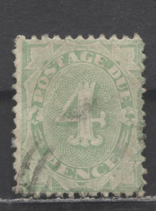 Lot 95 Australia SC#J13a 4d Emerald 1902-1904 Postage Dues, Perf 11, Crown & NSW Inverted Wmk, A Fine Used Single, Click on Listing to See ALL Pictures, Estimated Value $35
