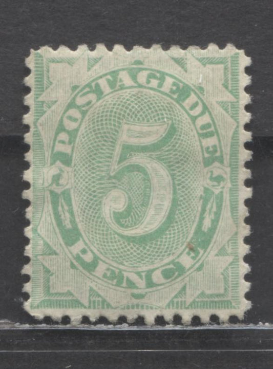 Lot 96 Australia SC#J14 5d Emerald 1902-1904 Postage Dues, Perf 12x11.5, A Very Fine Used Single, Click on Listing to See ALL Pictures, Estimated Value $35