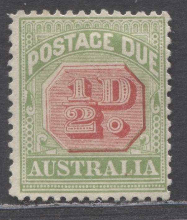 Lot 98 Australia SC#J39b 1/2d Green & Red 1909-1923 Postage Dues, Perf 12.5, Crown Over Double Lined A Wmk, A Very Fine Unused Single, Click on Listing to See ALL Pictures, Estimated Value $18