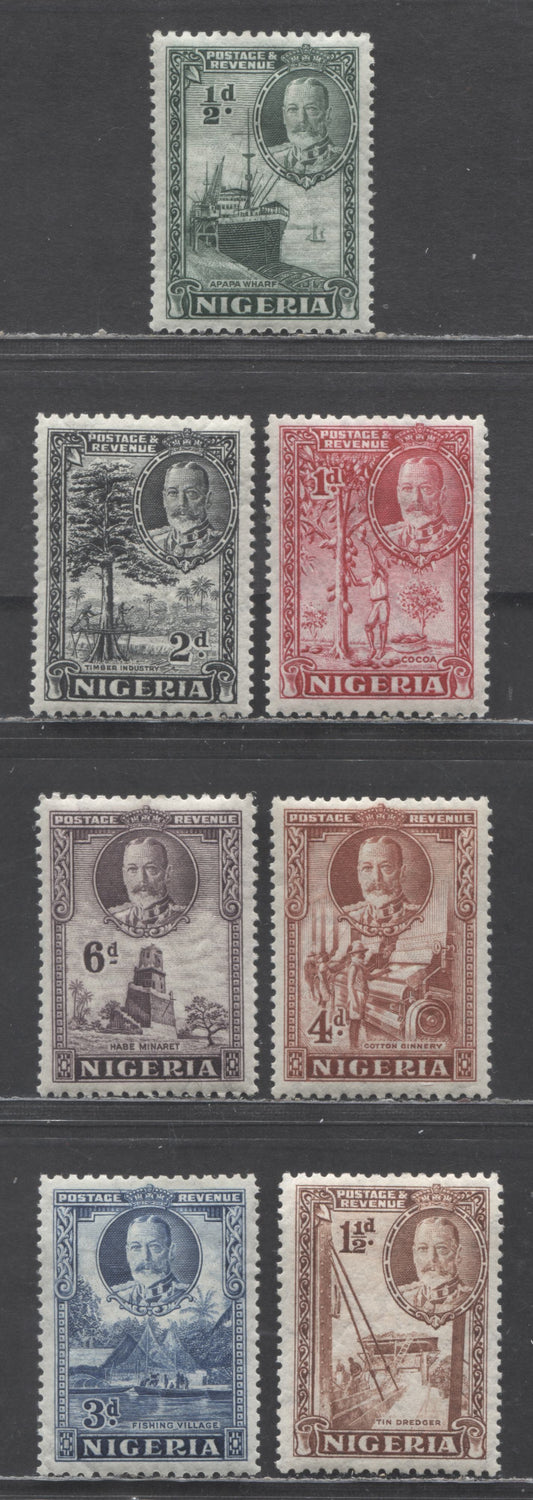 Nigeria SC#38/47 1936 Pictorial Issue, 7 VFOG Singles, Click on Listing to See ALL Pictures, 2022 Scott Classic Cat. $11.95