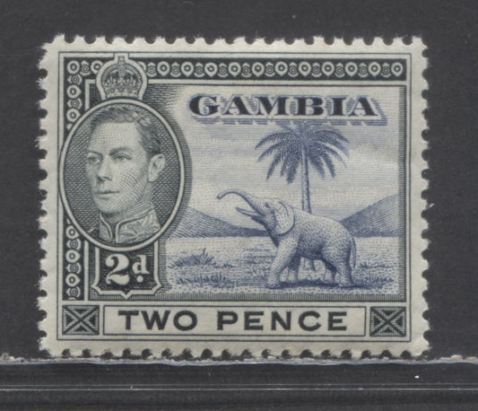 Gambia SC#135 2d Gray 1938-1946 Badge Of Colony Issue, 1938 Printing, A VFNH Single, Click on Listing to See ALL Pictures, 2022 Scott Classic Cat.  $16