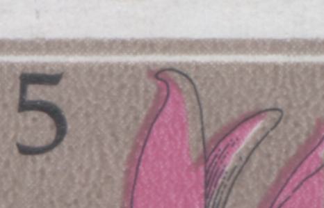 Canada #710var, 785var 5c Multicoloured Shooting Star, 1977-1983 Floral Definitive Issues, Shows Each Printing Method, Showing Shifts Of The Dark Brown Engraving And Flower Colour, As Described