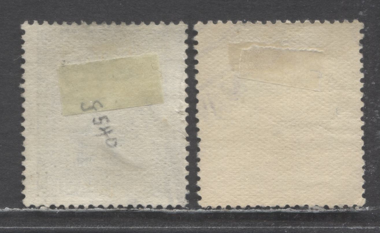 Lot 73 New Zealand SG#466 (SC# 182var)  1926 King George V Issue, On Jones Paper, 2 Very Good & Fine Used Singles, Click on Listing to See ALL Pictures, Estimated Value $50