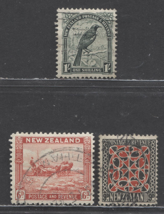 Lot 81 New Zealand SC#193/196 1935 Pictorial Issue, Star and NZ Wmk 3 Fine/Very Fine Used Singles, Click on Listing to See ALL Pictures, Estimated Value $20