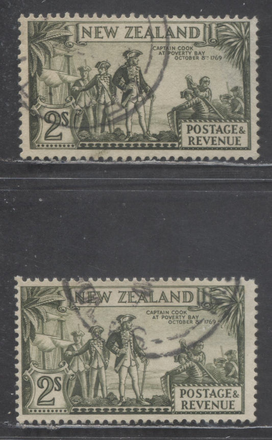 New Zealand SC#197-197a 1935 Pictorial Issue, Star and NZ Wmk Perf 13.5x14 & 13-14x13.5, 2 Fine Used Singles, Click on Listing to See ALL Pictures, Estimated Value $33