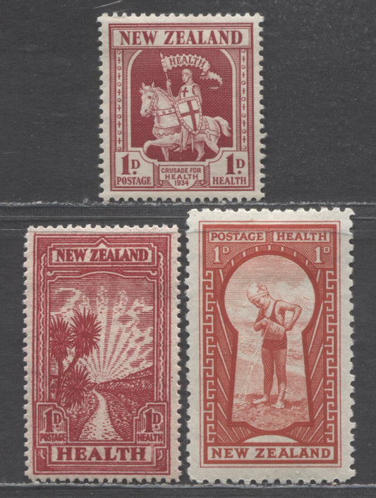 Lot 93 New Zealand SC#B6-B8 1931 Health Semi Postals, 3 VFOG Singles, Click on Listing to See ALL Pictures, 2022 Scott Classic Cat. $30.5