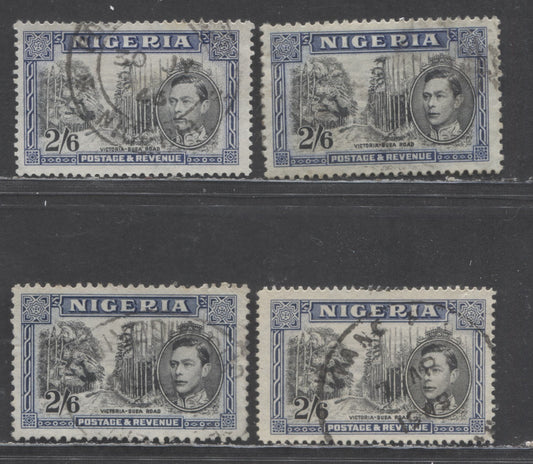 Nigeria SC#63-63c 1938-1951 King George VI High Values, 4 Very Fine Used Singles, Click on Listing to See ALL Pictures, 2022 Scott Classic Cat. $39
