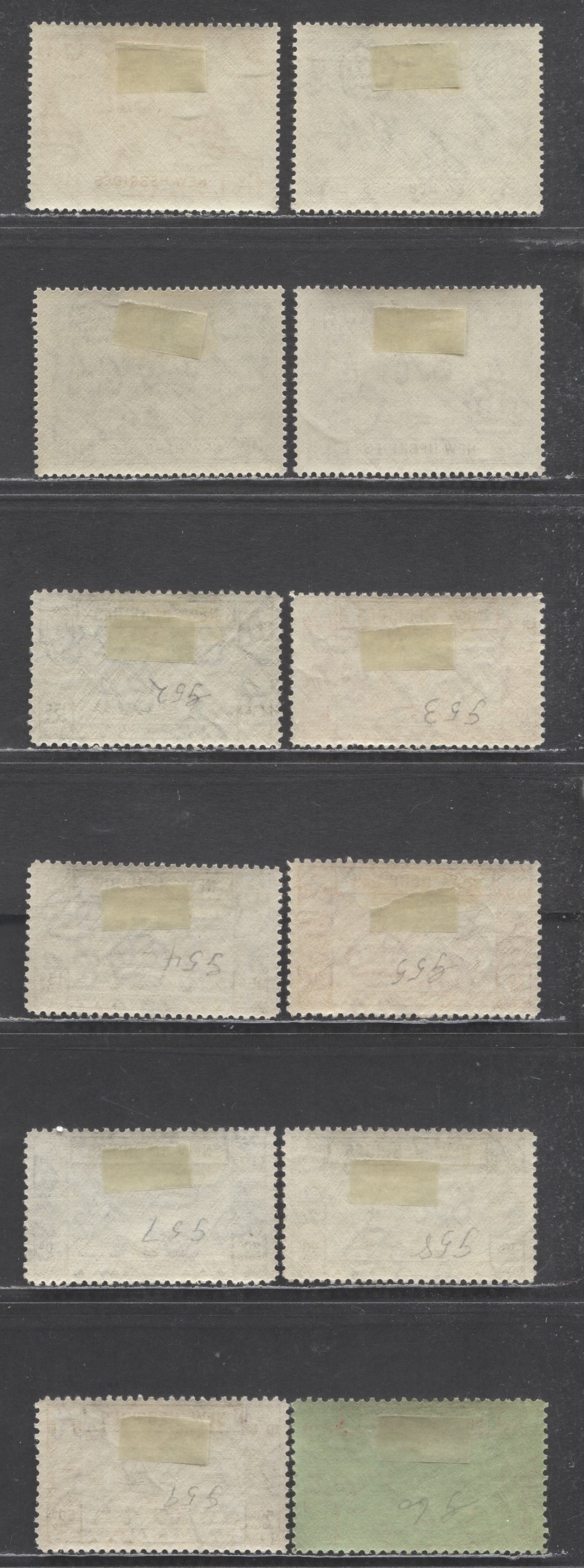 Lot 98 New Hebrides SC#50/65 1938-1949 Beach Scene Definitives & UPU Issues, 12 VFOG Singles, Click on Listing to See ALL Pictures, 2022 Scott Classic Cat. $26.1