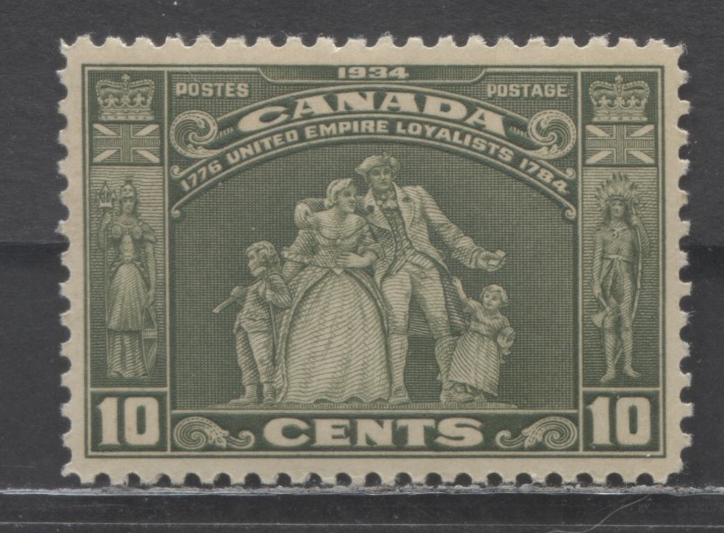 Canada #209 10c Gray Olive Loyalists Statues, 1934 Loyalists Issue, A VFOG Single With Deep Cream Gum