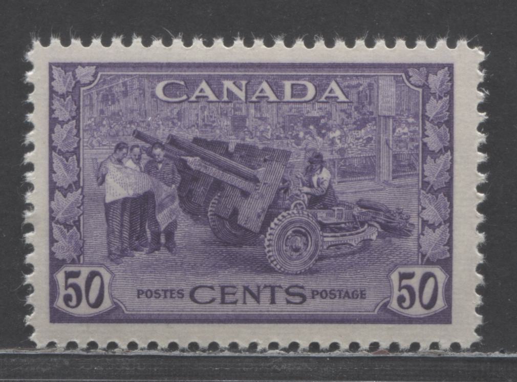 Lot 439 Canada #261 50c Deep Purple Munitions Factory, 1942-1943 War Issue, A FNH Single Horizontal Ribbed Paper With Deep Cream Gum, 1947-1949 Printing