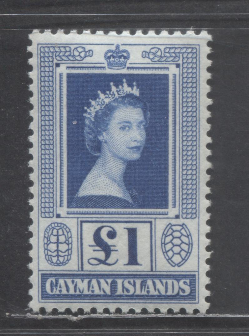 Lot 81 Cayman Islands SC#149 £1 Ultramarine 1953-1959 Pictorial Definitive, A VFOG Single, Click on Listing to See ALL Pictures, Estimated Value $19