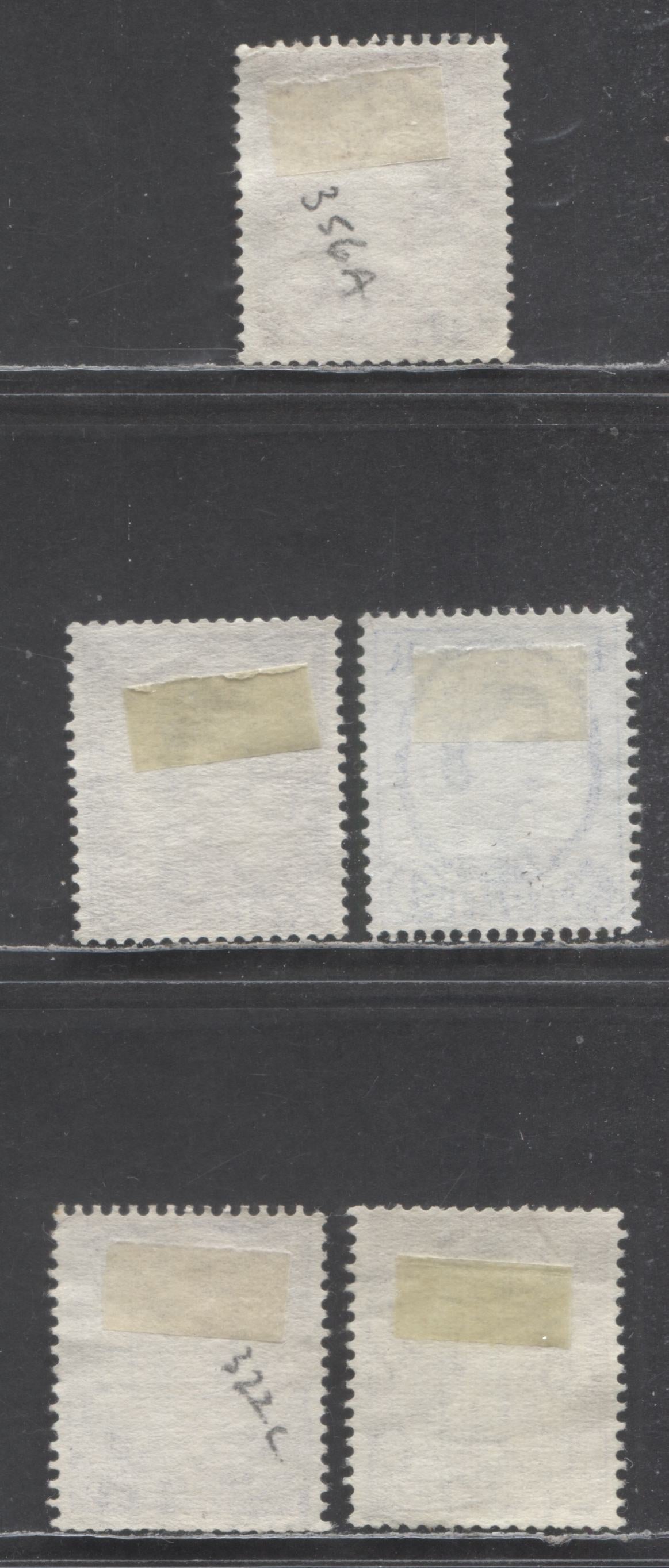 Lot 9 Great Britain SG#543d (SC# 320a)/545b (SC# 359d) 1955-1959 Pictorial Definitives, Tudor Crown Sideways & Multiple Crown Sideways Wmk, 5 Fine Used Singles, Click on Listing to See ALL Pictures, Estimated Value $10