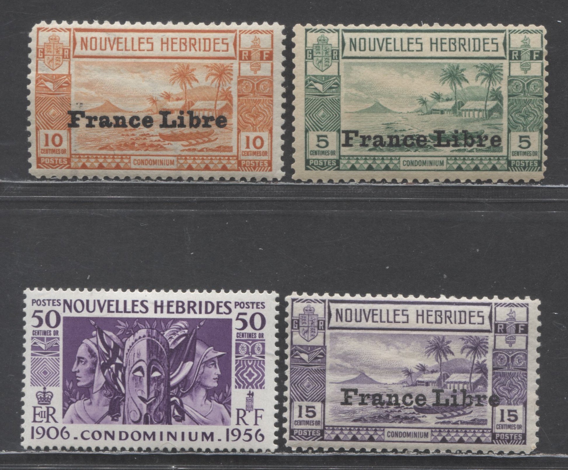 Lot 19 New Hebrides - French SC#67/97 1938 France Libre Overprints & 5 ...