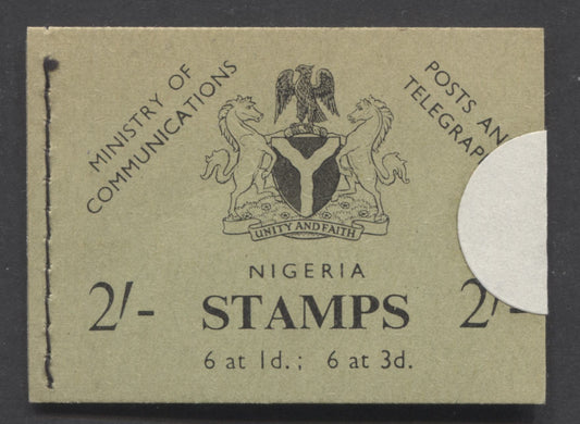 Lot 68 Nigeria SC#102a/105a 1961 Definitive Issue, Containing One Pane Each Of The 1d & 3d, A VFNH Complete Booklet, Click on Listing to See ALL Pictures, 2017 Scott Cat. $7.5