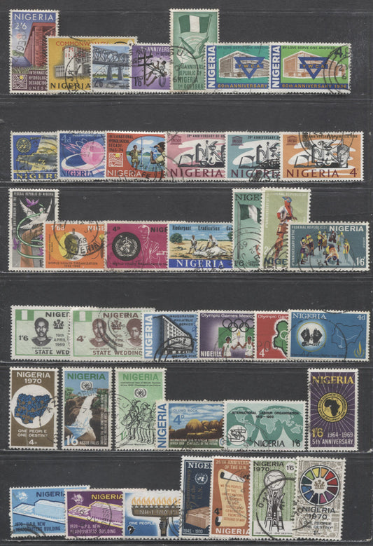 Lot 84 Nigeria SC#198/242 1966 Conference Of British Commonwealth Prime Ministers, 39 Fine/Very Fine Used Singles, Click on Listing to See ALL Pictures, Estimated Value $25