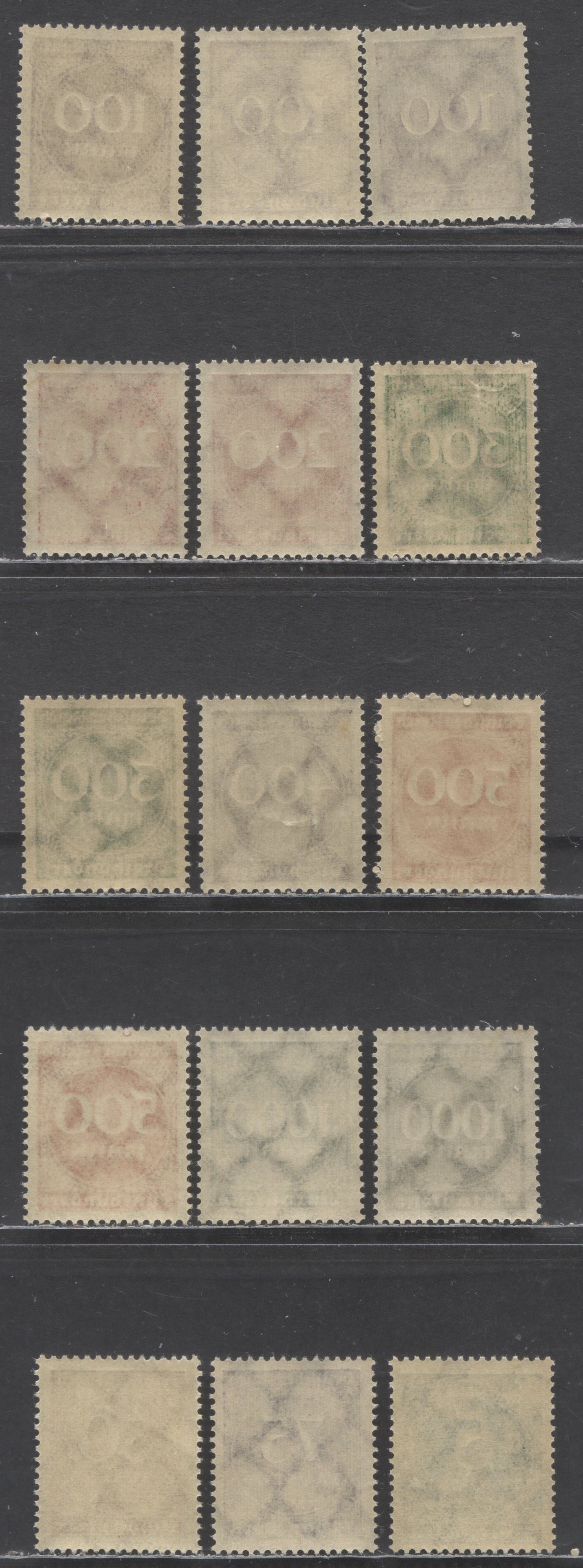 Germany SC#229/240 1922-1923 Webbed Numeral & Posthorn Definitives, Listed & Unlisted Shades, 15 VFNH Singles, Click on Listing to See ALL Pictures, 2022 Scott Classic Cat. $6.8