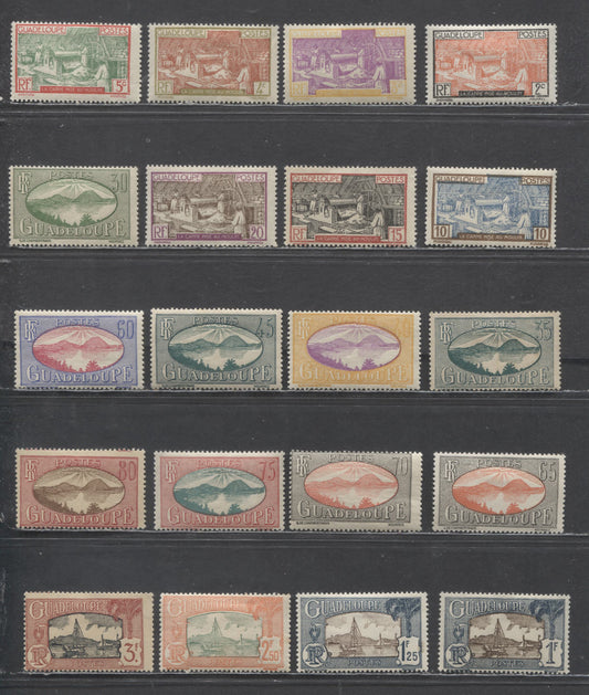 Guadeloupe SC#97/134 1928-1940 Sugar Mill, Saints Roadstead & Harbour Definitives, 20 F/VFOG Singles, Click on Listing to See ALL Pictures, Estimated Value $8