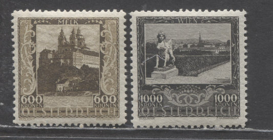 Lot 61 Austria SC#B64-B65 1923 Pictorial Semi Postals, 2 VFNH Singles, Click on Listing to See ALL Pictures, 2022 Scott Classic Cat. $38