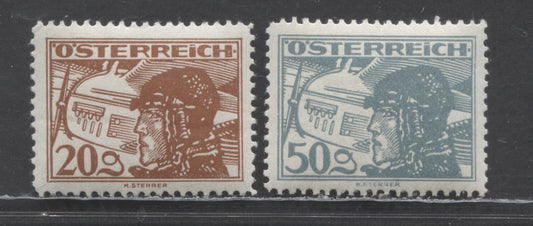 Lot 66 Austria SC#C18/C21 1925-1930 Airmail Issue, 2 F/VFNH Singles, Click on Listing to See ALL Pictures, Estimated Value $50