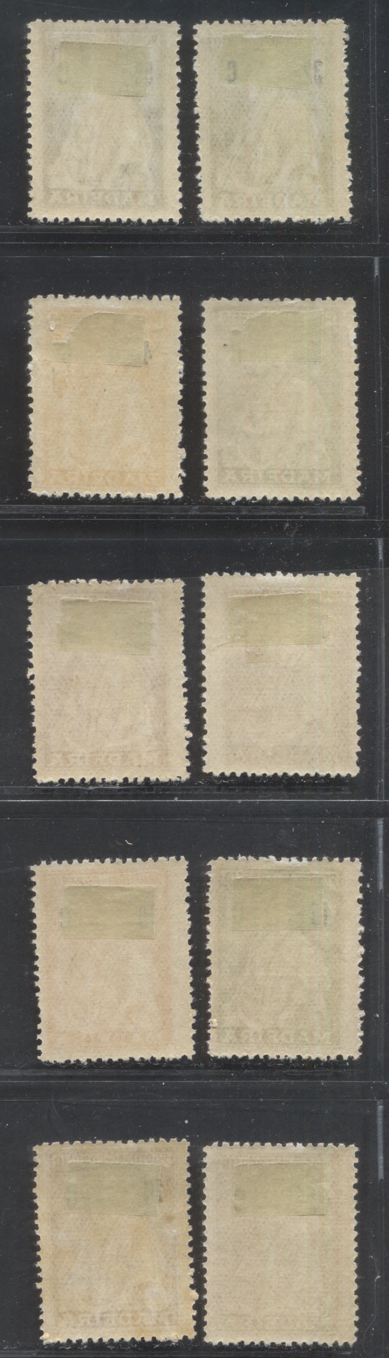 Madiera SC#45/55 1928 Ceres Definitives, 10 F/VFOG Singles, Click on Listing to See ALL Pictures, Estimated Value $6