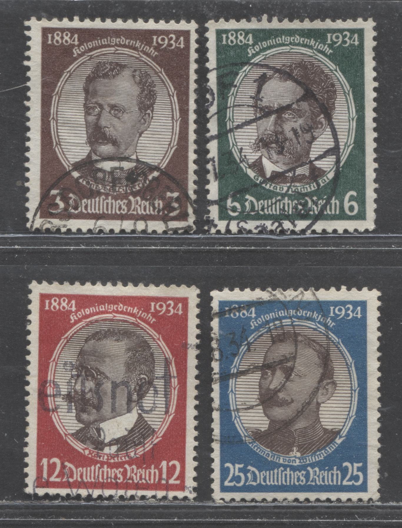 Germany SC#432-435 1934 Lost Colonies Of Germany Issue, 4 Fine/Very Fine Used Singles, Click on Listing to See ALL Pictures, Estimated Value $15