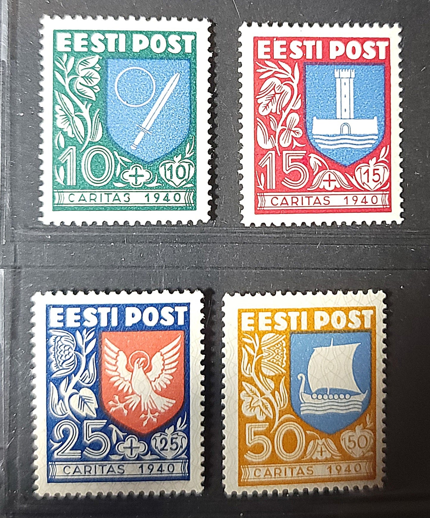 Lot 6 Estonia SC#B45-B49 1940 Semi Postals, 4 VFOG Singles, Click on Listing to See ALL Pictures, 2022 Scott Classic Cat. $15