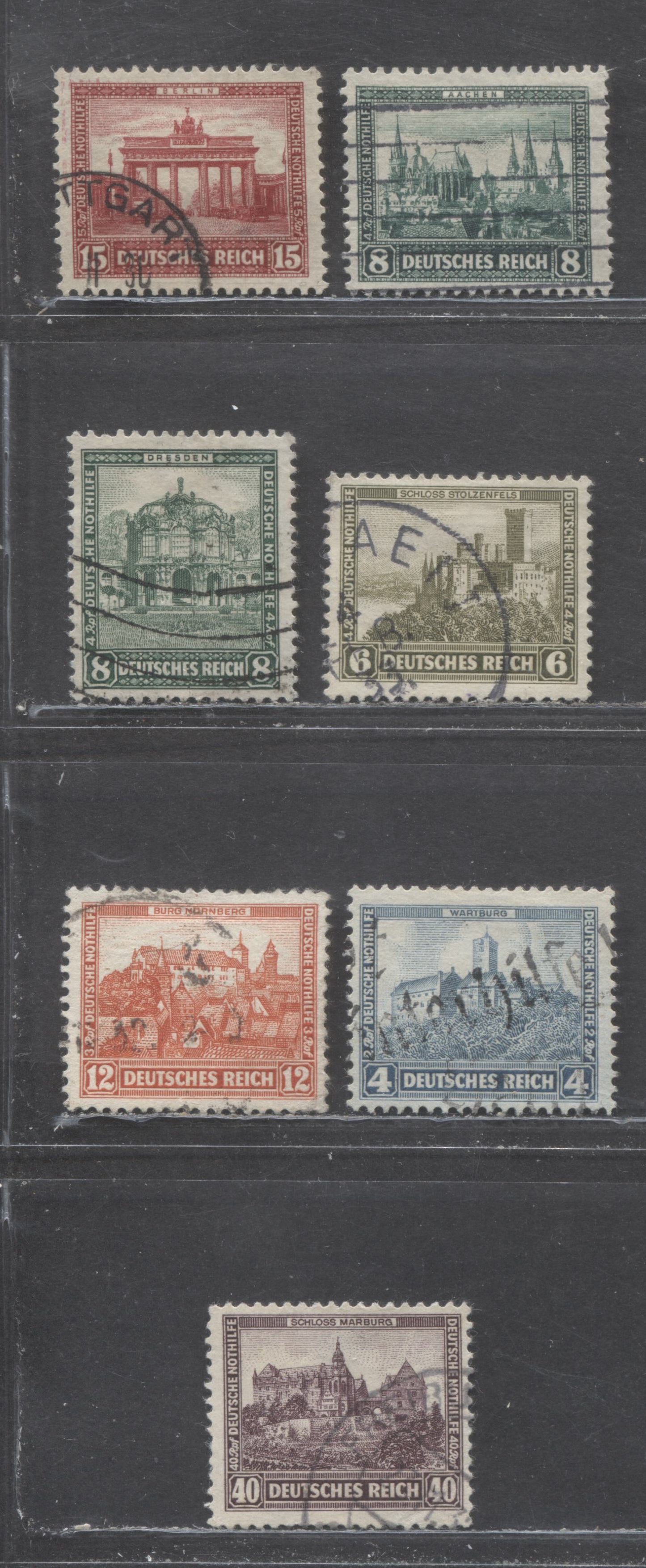 Lot 73 Germany SC#B34/B48 1930-1932 Semi Postals, 7 Fine/Very Fine Used Singles, Click on Listing to See ALL Pictures, Estimated Value $35