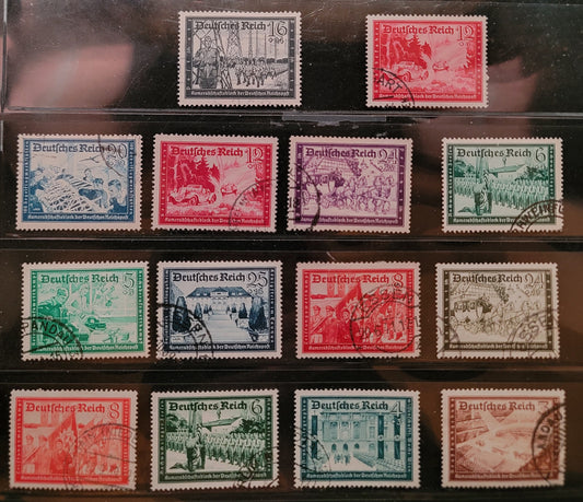 Lot 94 Germany SC#B148/B159A 1939-1941 Hitler's National Culture Fund Semi Postals, 14 Very Fine Used Singles, Click on Listing to See ALL Pictures, Estimated Value $30