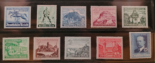 Lot 95 Germany SC#B160/B187 1939-1940 Castle - Von Behring Semi Postals, 10 VFOG Singles, Click on Listing to See ALL Pictures, 2022 Scott Classic Cat. $13.55