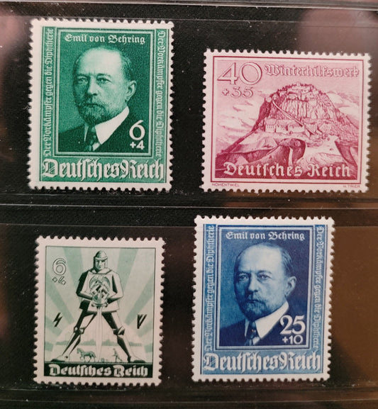 Lot 98 Germany SC#B168/B187 1940 May Day - Von Behring Semi Postals, 4 VFNH Singles, Click on Listing to See ALL Pictures, 2022 Scott Classic Cat. $24.35