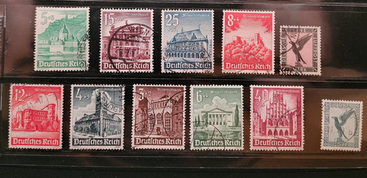 Lot 99 Germany SC#B177-C32 1940 Castle Semi Postals & Airmails, 11 Very Fine Used Singles, Click on Listing to See ALL Pictures, 2022 Scott Classic Cat. $22.5