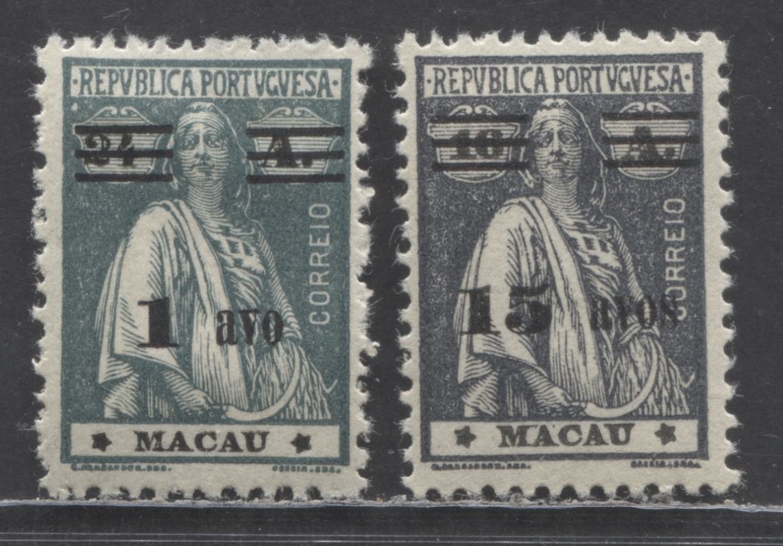 Lot 60 Macau SC#259/266 1931-1933 Surcharges, 2 VFOG Singles, Click on Listing to See ALL Pictures, 2022 Scott Classic Cat. $31.5