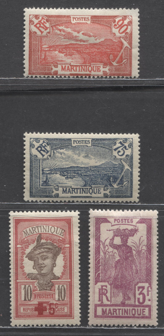 Lot 64 Martinique SC#90/B1 1920-1930 Pictorial Issue & Semi Postal, 4 F/VFOG Singles, Click on Listing to See ALL Pictures, Estimated Value $15