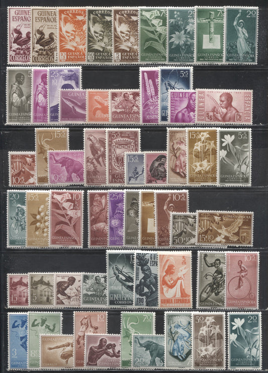 Lot 414 Equatorial Guinea (Spanish Guinea) SC#326/B57 1953-1959 Definitives & Semi Postals, 58 F/VFOG Singles, Click on Listing to See ALL Pictures, Estimated Value $15