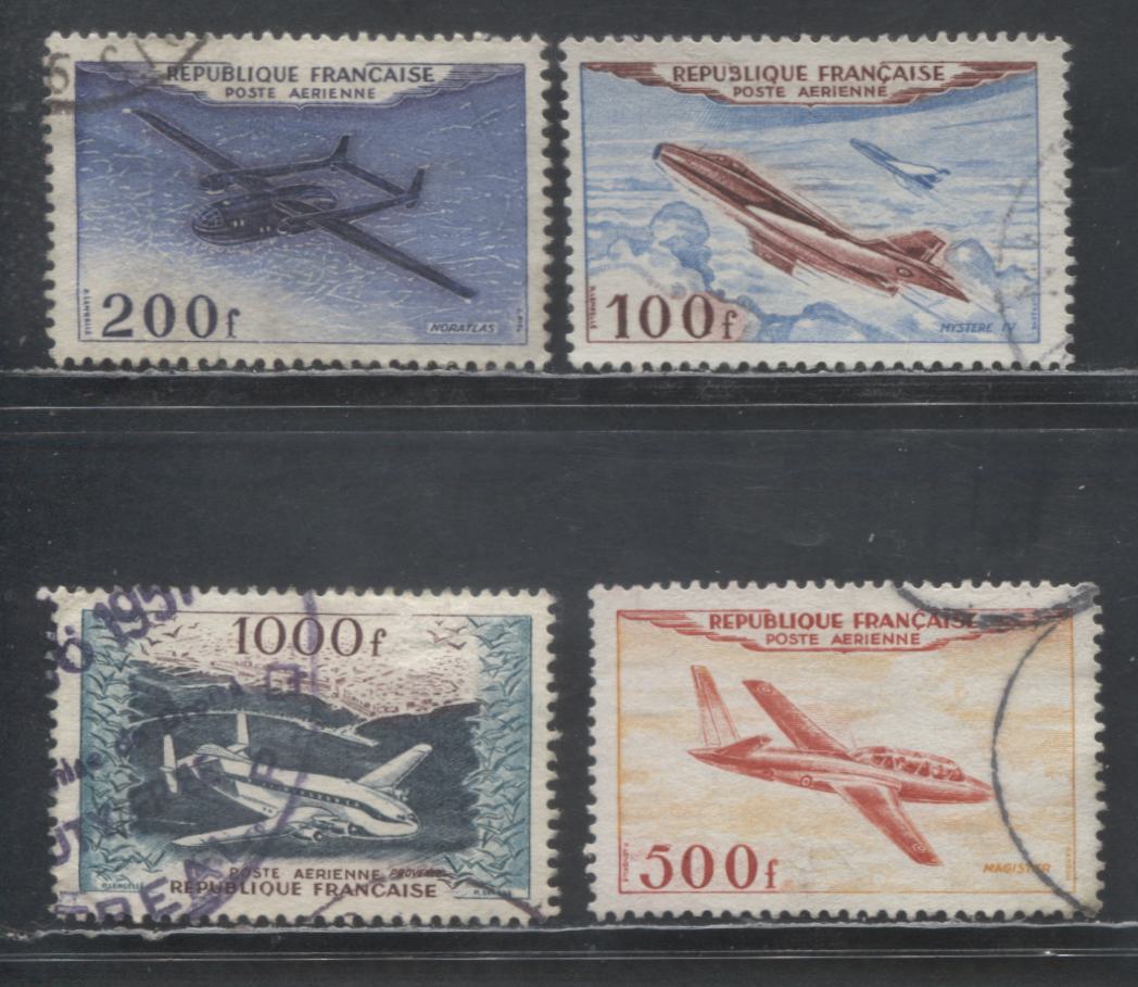 Lot 433 France SC#C29-C32 1954 Airmail issue, 4 Fine/Very Fine Used Singles, Click on Listing to See ALL Pictures, Estimated Value $20