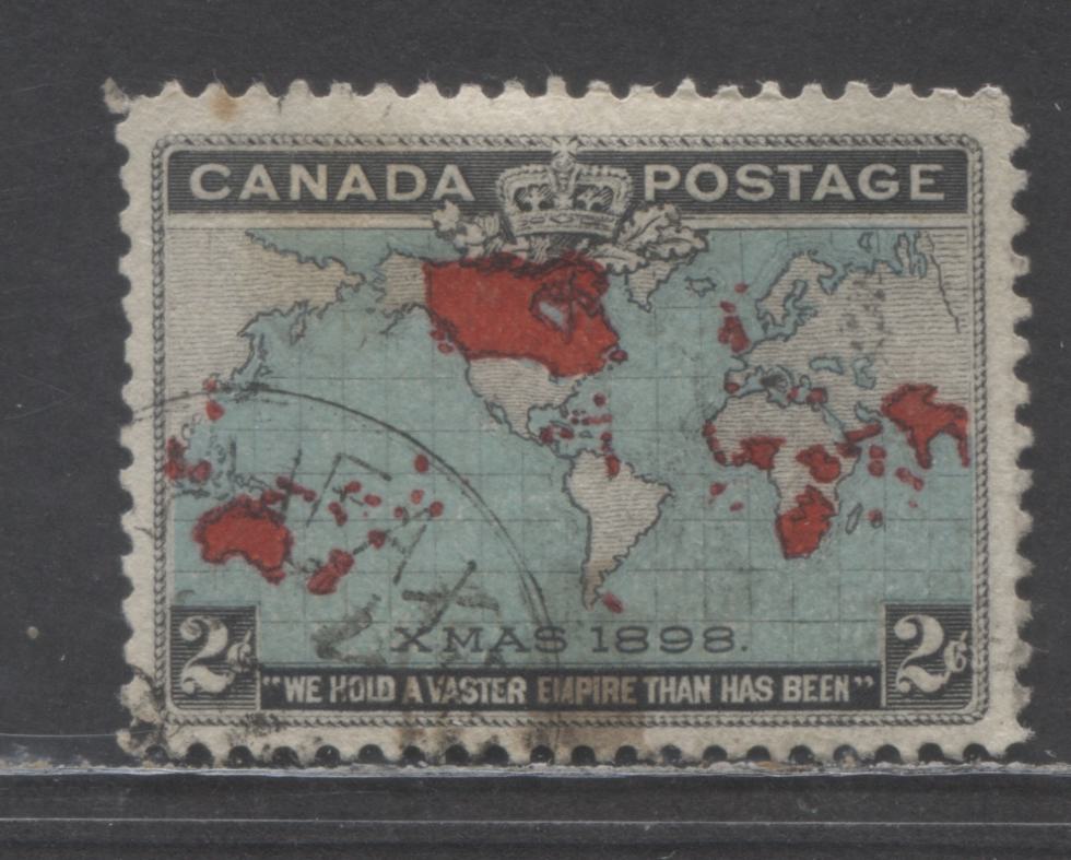 Lot 44 Canada #86b 2c Deep Blue, Black & Carmine Mercator's Projection, 1898 Imperial Penny Postage Issue, A Fine Used Single