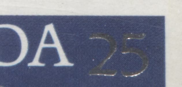 Canada #704var 25c Silver & Multicolored Queen Elizabeth II, 1977 Silver Jubilee Issue, 2 VFNH Singles With Raised & Dropped Silver '25', On LF3/LF3 & DF/DF Papers