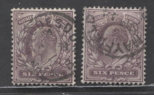 Lot 60 Great Britain SC#135a-135i 1902-1911 King Edward VII Issue, On Ordinary & Chalky Paper, 2 Very Fine Used Singles, Click on Listing to See ALL Pictures, 2022 Scott Classic Cat. $45