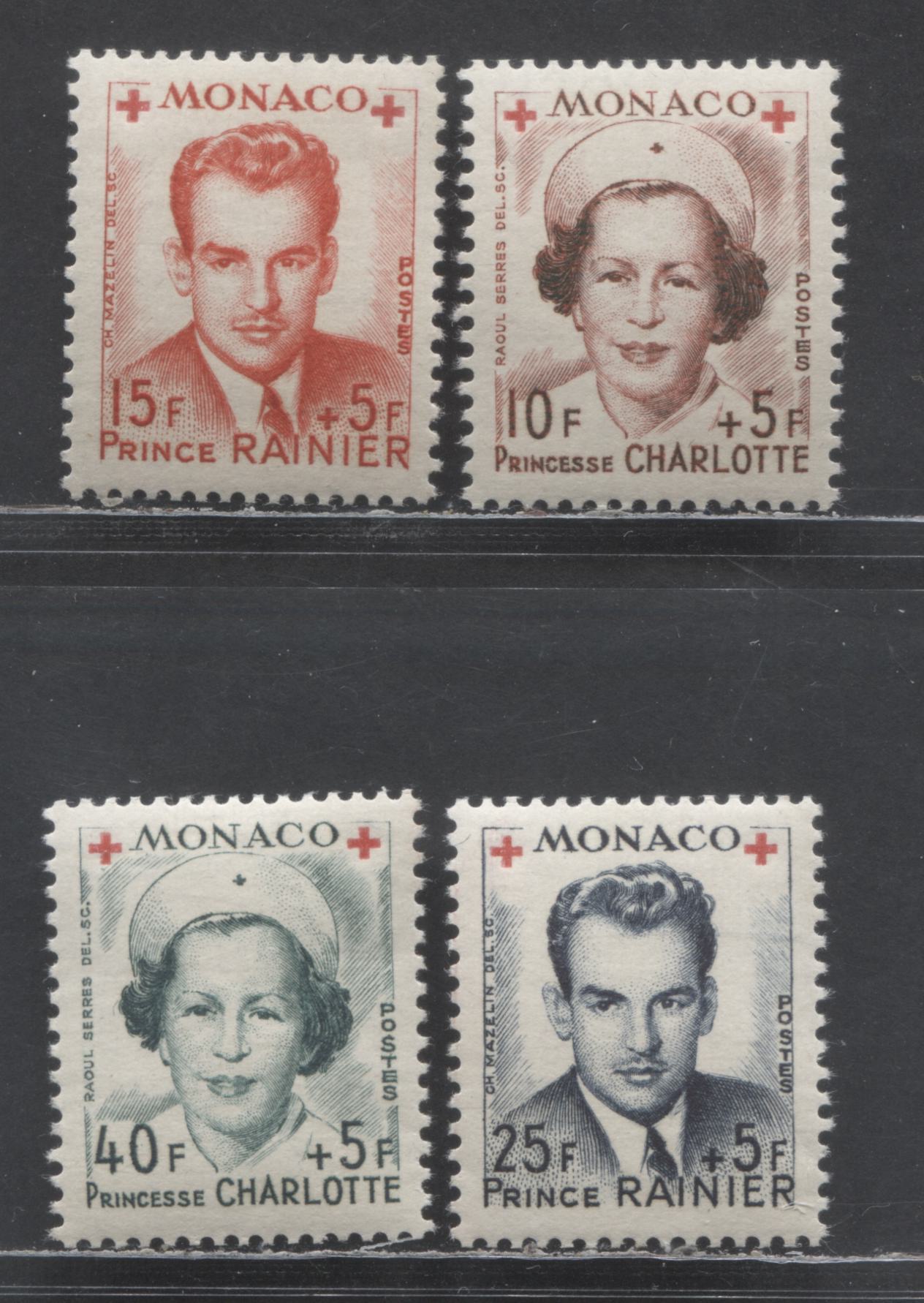 Lot 67 Monaco SC#B96-B99 1949 Princess Charlotte & Ranier III Issue, 4 VFNH Singles, Click on Listing to See ALL Pictures, 2017 Scott Cat. $40